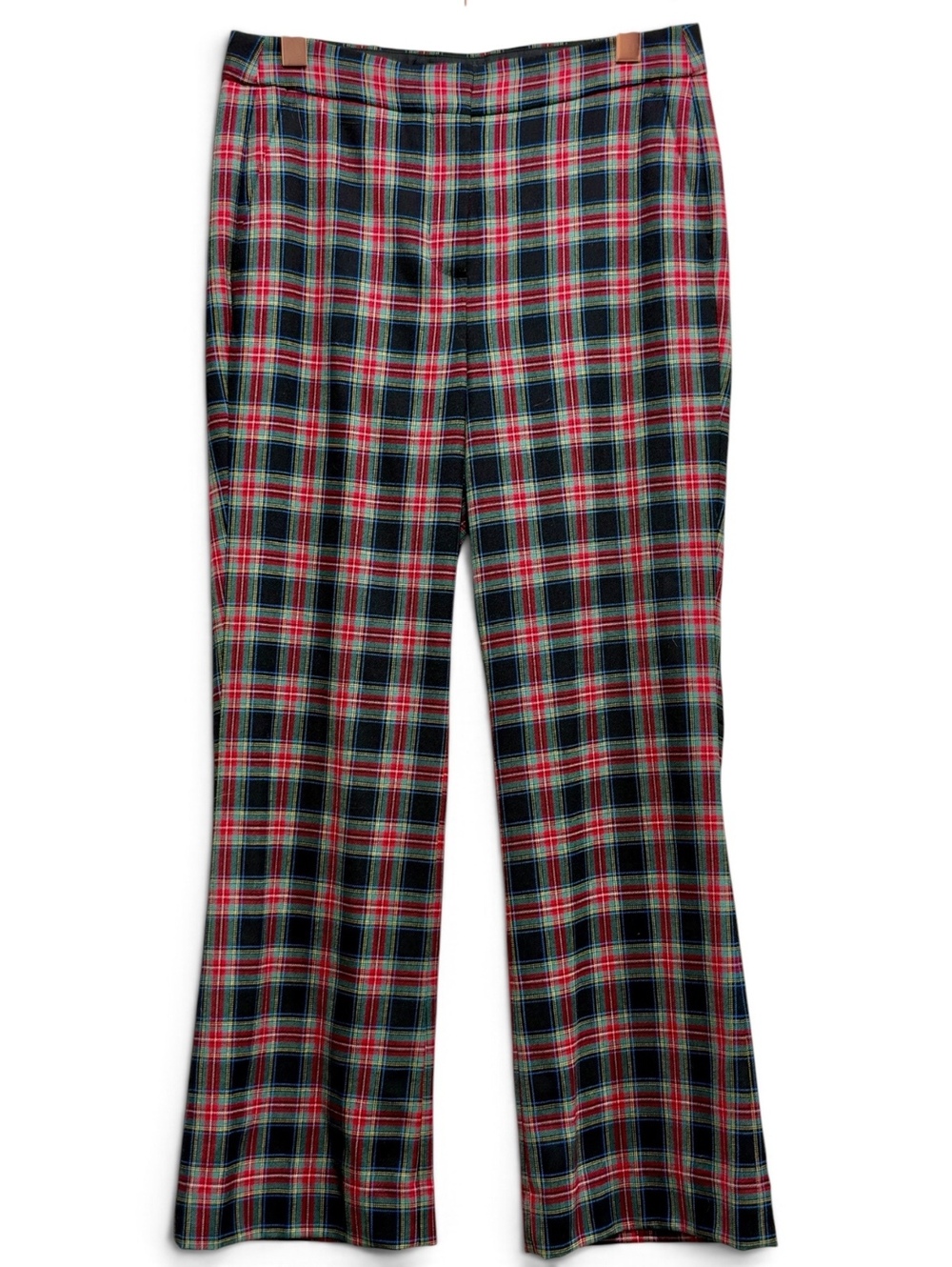 J.Crew Hayden Black Stewart Tartan Wool Kick Flare Pants 6 Tall